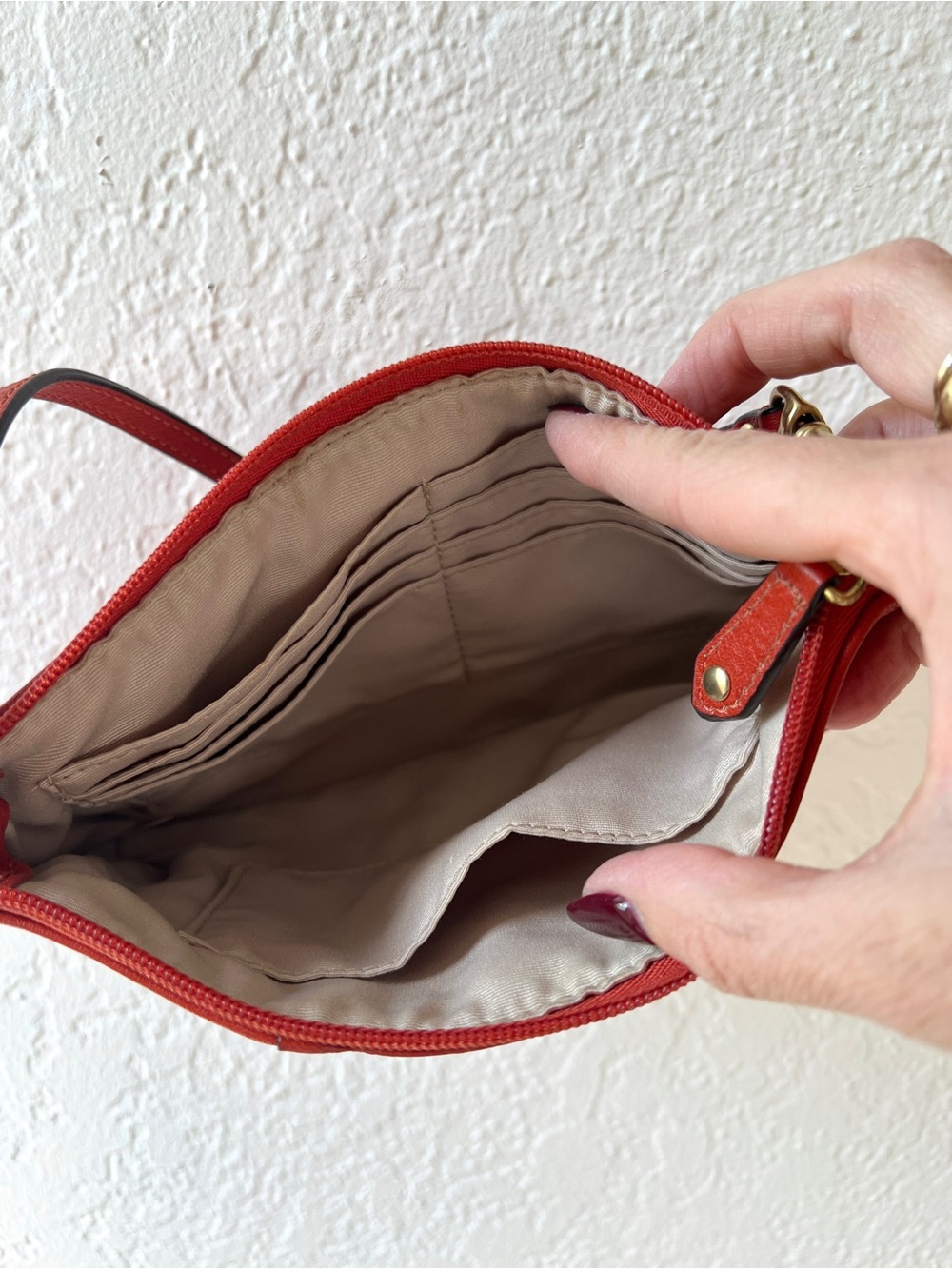 COACH Ashley large red leather wristlet wallet purse EUC - Picture 8 of 9